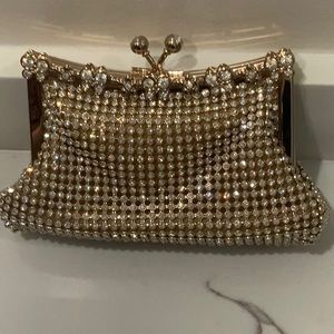 Gold crystal beaded vintage cocktail purse.